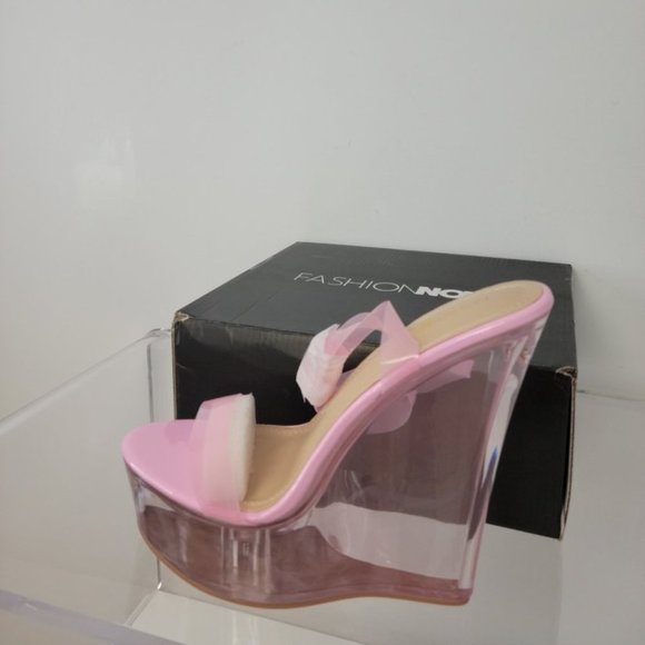 10 PINK WEDGE PLATFORM HEELS by Fashion Nova Style No: HAVANNA1 - Picture 2 of 5